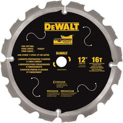 DeWALT - 12" Diam, 1" Arbor Hole Diam, 16 Tooth Wet & Dry Cut Saw Blade - Steel, Smooth Action, Standard Round Arbor - Best Tool & Supply