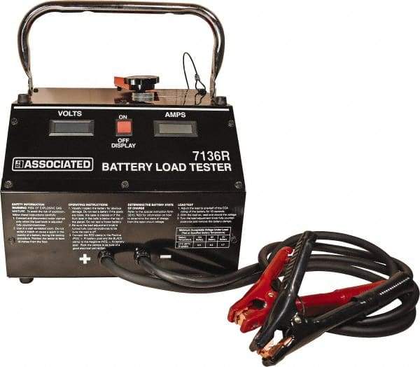 Associated Equipment - 6/8/12 Volt Digital Battery Tester - 0 to 2,000 CCA Range, 5' Cable - Best Tool & Supply