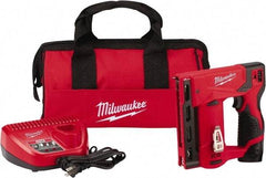 Milwaukee Tool - Battery Crown Stapler - 3/8" Staples, Red & Black - Best Tool & Supply