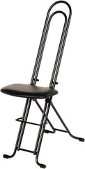 Vestil - 12-3/4" Wide x 19-3/8" Deep x 18-1/2" & 33" High, Steel Folding Chair with 1" Padded Seat - Black - Best Tool & Supply