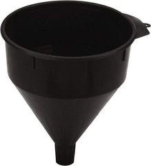 lumax - 204 oz Capacity Plastic Funnel - 8-1/2" Mouth OD, 1-1/4" Tip OD, 1-1/2" Straight Spout, Black - Best Tool & Supply