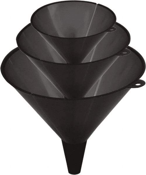 lumax - 48 oz Capacity Plastic Funnel Set - Straight Spout, Black - Best Tool & Supply