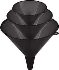 lumax - 48 oz Capacity Plastic Funnel Set - Straight Spout, Black - Best Tool & Supply