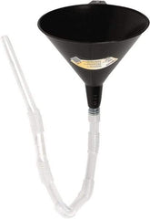 lumax - 16 oz Capacity Plastic Funnel - 5-1/2" Mouth OD, 5/8" Tip OD, 18" Flexible Spout, Black - Best Tool & Supply