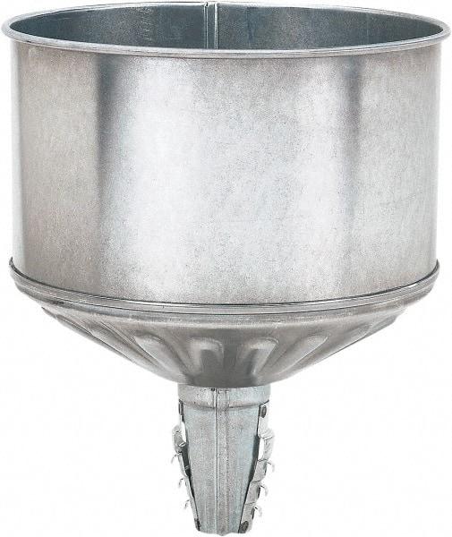 lumax - 256 oz Capacity Steel Funnel - 9-1/2" Mouth OD, 1-1/4" Tip OD, 3-3/4" Straight Spout, Silver - Best Tool & Supply