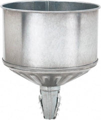 lumax - 256 oz Capacity Steel Funnel - 9-1/2" Mouth OD, 1-1/4" Tip OD, 3-3/4" Straight Spout, Silver - Best Tool & Supply