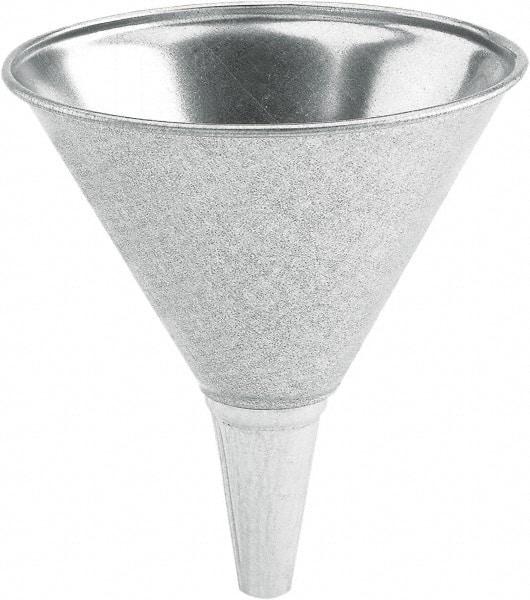 lumax - 64 oz Capacity Steel Funnel - 8-1/2" Mouth OD, 1/2" Tip OD, 3-1/4" Straight Spout, Silver - Best Tool & Supply