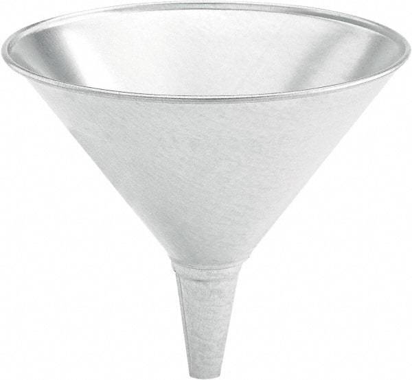 lumax - 32 oz Capacity Steel Funnel - 6-1/2" Mouth OD, 3/4" Tip OD, 2-1/2" Straight Spout, Silver - Best Tool & Supply