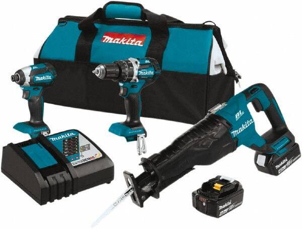 Makita - 18 Volt Cordless Tool Combination Kit - Includes Hammer Drill, Impact Driver & Circular Saw, Lithium-Ion Battery Included - Best Tool & Supply