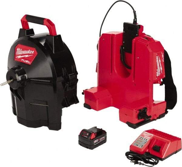 Milwaukee Tool - 18V Battery Battery Drain Cleaning Machine - For 1-1/4" to 4" Pipe, 75' Cable - Best Tool & Supply