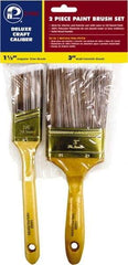 Premier Paint Roller - 1-1/2 & 3" Angle/Flat Polyester General Purpose Paint Brush Set - 2-1/4 & 3" Bristle Length, 6 & 6-1/2" Wood Sash & Beavertail Handle - Best Tool & Supply