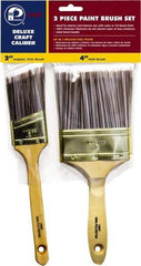 Premier Paint Roller - 2 & 4" Angle/Flat Polyester General Purpose Paint Brush Set - 2-1/2 & 3-1/2" Bristle Length, 6 & 6-1/2" Wood Sash & Beavertail Handle - Best Tool & Supply