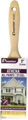 Premier Paint Roller - 2" Flat Polyester/Natural General Purpose Paint Brush - 2-1/2" Bristle Length, 5-1/8" Wood Beavertail Handle - Best Tool & Supply