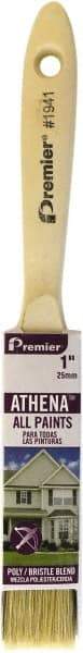 Premier Paint Roller - 1" Flat Polyester/Natural General Purpose Paint Brush - 2-1/4" Bristle Length, 5" Wood Beavertail Handle - Best Tool & Supply