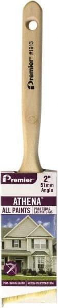 Premier Paint Roller - 2-1/2" Angled Polyester/Natural Angular Brush - 2" Bristle Length, 7" Wood Sash Handle - Best Tool & Supply