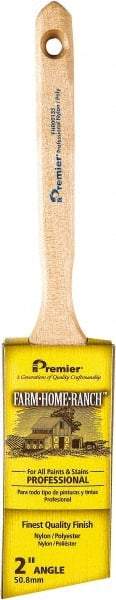 Premier Paint Roller - 2" Angled Nylon/Polyester Angular Brush - 2-3/4" Bristle Length, 7" Wood Sash Handle - Best Tool & Supply