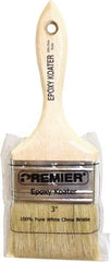 Premier Paint Roller - 3" Flat White China Bristle Varnish Brush - 2-1/4" Bristle Length, 5-1/2" Wood Beavertail Handle - Best Tool & Supply