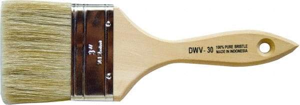 Premier Paint Roller - 3" Flat White China Bristle Chip Brush - 2" Bristle Length, 5-3/4" Wood Beavertail Handle - Best Tool & Supply