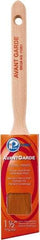 Premier Paint Roller - 1-1/2" Oval/Angle Polyester Sash Brush - 2-1/2" Bristle Length, 6-3/4" Wood Sash Handle - Best Tool & Supply