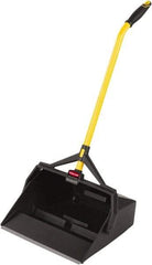 Rubbermaid - 16-7/8" Wide x 29" Deep x 12" High Handheld Dustpan - Plastic Body, 27" Handle, Black - Best Tool & Supply