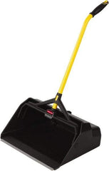 Rubbermaid - 20-7/16" Wide x 29" Deep x 11" High Handheld Dustpan - Plastic Body, 27" Handle, Black - Best Tool & Supply