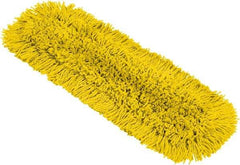 Rubbermaid - 25-1/4" Long x 5-1/2" Wide Cotton Blend Dust Mop Pad - Hook & Loop, Yellow, Rectangular Head, Launderable - Best Tool & Supply