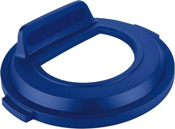 Rubbermaid - Round Lid for Use with 32 Gal Round Recycle Containers - Blue, Polyethylene, For Brute Trash Cans - Best Tool & Supply