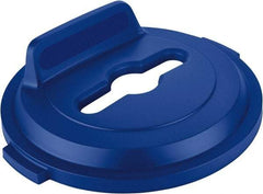 Rubbermaid - Round Lid for Use with 32 Gal Round Recycle Containers - Blue, Polyethylene, For Brute Trash Cans - Best Tool & Supply