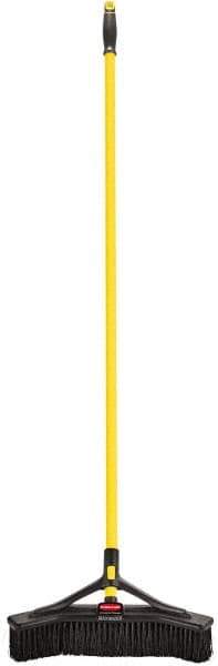 Rubbermaid - 18" Medium Duty Synthetic Push Broom - 3" Bristle Length, Foam Block, Threaded Handle Connection, Handle Included - Best Tool & Supply