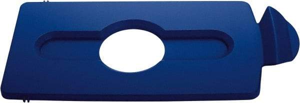 Rubbermaid - Rectangle Lid for Use with 23 Gal Rectangular Recycle Containers - Blue, Polypropylene, For Slim Jim Trash Cans - Best Tool & Supply