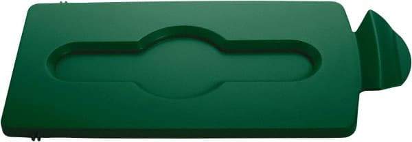 Rubbermaid - Rectangle Lid for Use with 23 Gal Rectangular Recycle Containers - Green, Polypropylene, For Slim Jim Trash Cans - Best Tool & Supply