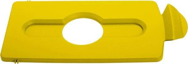 Rubbermaid - Rectangle Lid for Use with 23 Gal Rectangular Recycle Containers - Yellow, Polypropylene, For Slim Jim Trash Cans - Best Tool & Supply