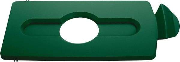 Rubbermaid - Rectangle Lid for Use with 23 Gal Rectangular Recycle Containers - Green, Polypropylene, For Slim Jim Trash Cans - Best Tool & Supply