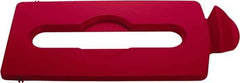 Rubbermaid - Rectangle Lid for Use with 23 Gal Rectangular Recycle Containers - Red, Polypropylene, For Slim Jim Trash Cans - Best Tool & Supply