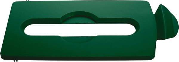 Rubbermaid - Rectangle Lid for Use with 23 Gal Rectangular Recycle Containers - Green, Polypropylene, For Slim Jim Trash Cans - Best Tool & Supply