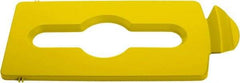 Rubbermaid - Rectangle Lid for Use with 23 Gal Rectangular Recycle Containers - Yellow, Polypropylene, For Slim Jim Trash Cans - Best Tool & Supply