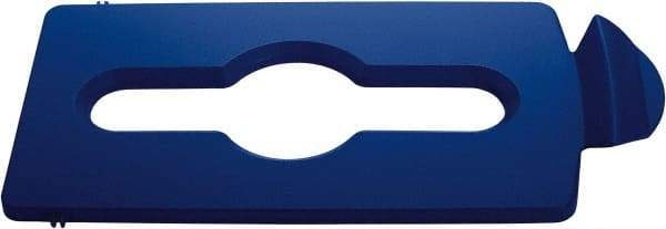 Rubbermaid - Rectangle Lid for Use with 23 Gal Rectangular Recycle Containers - Blue, Polypropylene, For Slim Jim Trash Cans - Best Tool & Supply