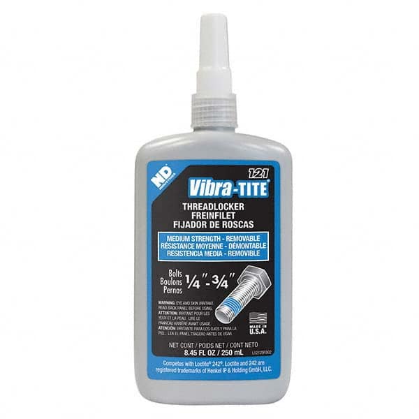 Vibra-Tite - 250 mL Bottle, Blue, Medium Strength Threadlocker - Best Tool & Supply