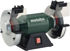 Metabo - 6" Wheel Diam x 3/4" Wheel Width, 0.4 hp Bench Grinder - 1/2" Arbor Hole Diam, 1 Phase, 3,570 Max RPM, 120 Volts - Best Tool & Supply