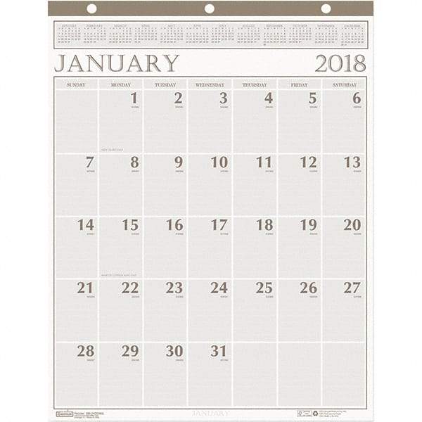 House of Doolittle - 12 Sheet, 20 x 26", Wall Calendar - Beige - Best Tool & Supply