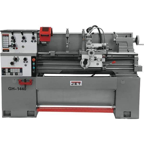 Jet - 14" Swing, 40" Between Centers, 230 Volt, Single Phase Bench Lathe - 5MT Taper, 3 hp, 40 to 1,800 RPM, 1-1/2" Bore Diam, 30" Deep x 56-1/2" High x 74.8" Long - Best Tool & Supply