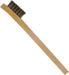 Premier Paint Roller - Stainless Steel Surface Preparation Wire Brush - 1/2" Bristle Length, 1/2" Wide, 8" OAL, Wood Block, Straight Wood Handle - Best Tool & Supply