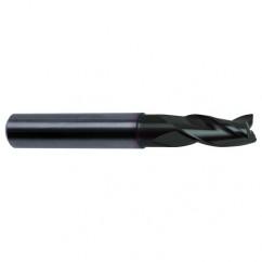 9/16 Dia. x 3-1/2 Overall Length 3-Flute Square End Solid Carbide SE End Mill-Round Shank-Center Cut-Super-A - Best Tool & Supply