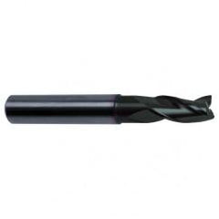 9/16 Dia. x 3-1/2 Overall Length 3-Flute Square End Solid Carbide SE End Mill-Round Shank-Center Cut-Super-A - Best Tool & Supply