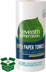 Seventh Generation - Perforated Roll of 2 Ply White Paper Towels - 11" Wide, No Added Dyes or Fragrances, 100% Recycled - Best Tool & Supply