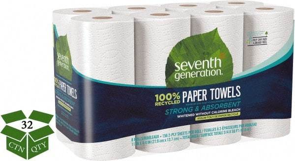 Seventh Generation - Perforated Roll of 2 Ply White Paper Towels - 11" Wide, No Added Dyes or Fragrances, 100% Recycled - Best Tool & Supply