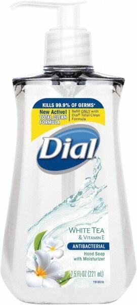 Dial - 7.5 oz Pump Bottle Liquid Soap - Clear, White Tea Scent - Best Tool & Supply