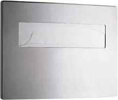 Bobrick - 250 Capacity Satin Stainless Steel Finish Stainless Steel Toilet Seat Cover Dispenser - 11-1/4" High x 15-3/4" Wide 2-/4" Deep, Holds 2 Half Fold Sleeves - Best Tool & Supply