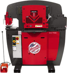 Edwards Manufacturing - 11" Throat Depth, 100 Ton Punch Pressure, 1-1/16" in 1" Punch Capacity Ironworker - 7-1/2 hp, 3 Phase, 460 Volts, 56-1/8" Wide x 61-11/16" High x 45" Deep - Best Tool & Supply