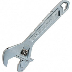 Stanley - 1-1/4" Jaw Capacity, 10" Ratcheting Adjustable Wrench - Steel, Chrome Finish, 10" OAL - Best Tool & Supply